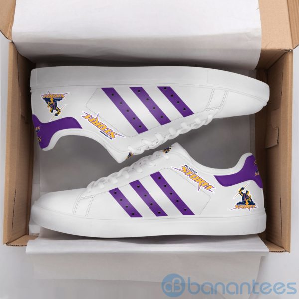 Melbourne Storm Purple Striped white Low Top Skate Shoes Product Photo