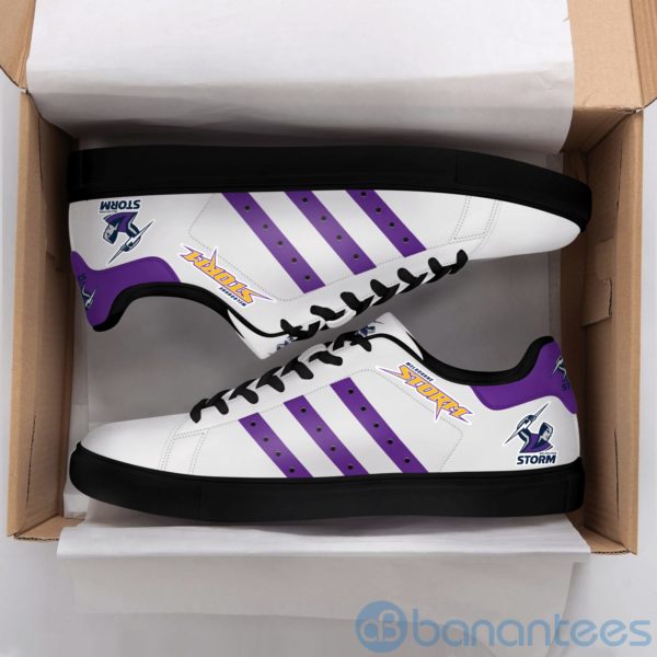 Melbourne Storm Purple Striped White Low Top Skate Shoes Product Photo