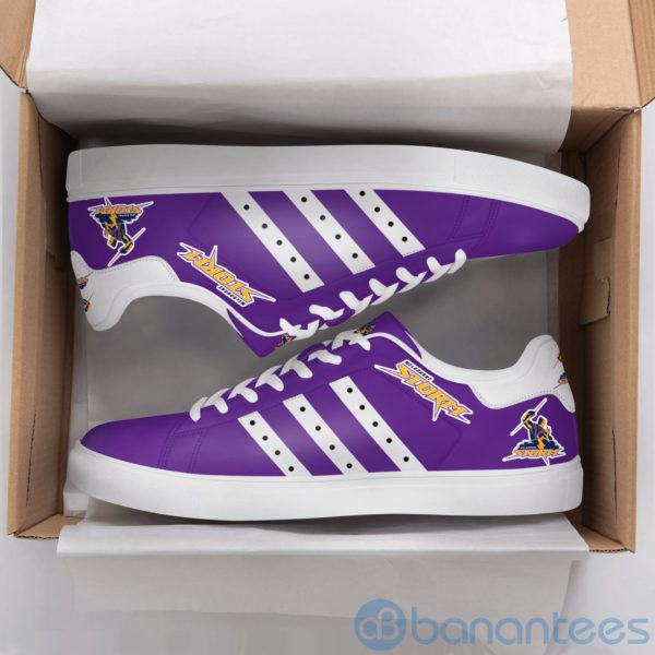 Melbourne Storm White Striped Purple Low Top Skate Shoes Product Photo