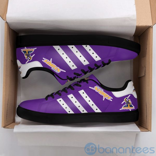 Melbourne Storm White Striped Purple Low Top Skate Shoes Product Photo