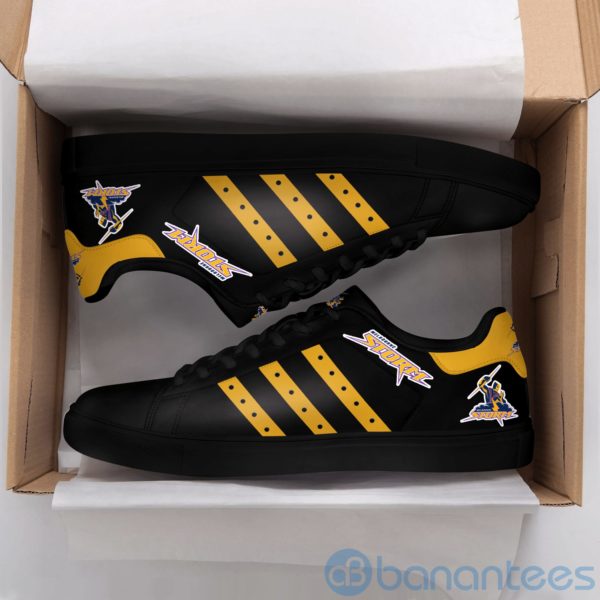 Melbourne Storm Yellow Striped Black Low Top Skate Shoes Product Photo