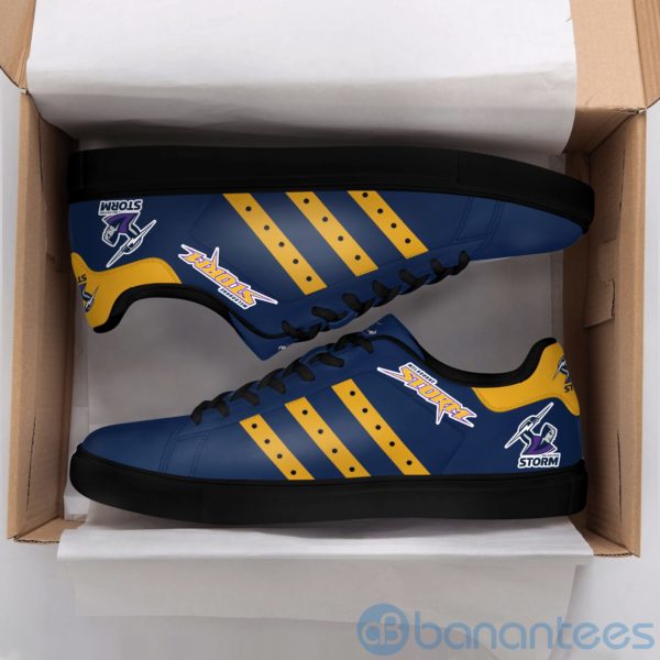 Melbourne Storm Yellow Striped Navy Low Top Skate Shoes Product Photo