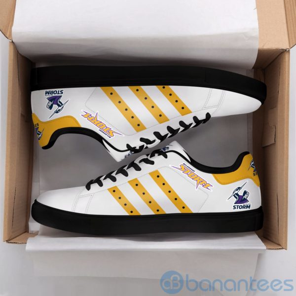 Melbourne Storm Yellow Striped White Low Top Skate Shoes Product Photo