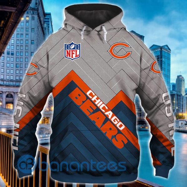 Men's Chicago Bears All Over Printed 3D Hoodie Zip Hoodie Product Photo