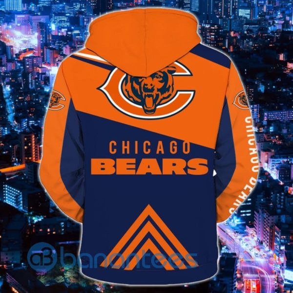 Men's Chicago Bears Orange Navy All Over Printed 3D Hoodie Zip Hoodie Product Photo