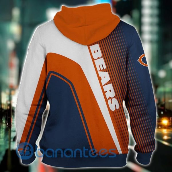 Men's Chicago Bears Orange White Navy All Over Printed 3D Hoodie Zip Hoodie Product Photo