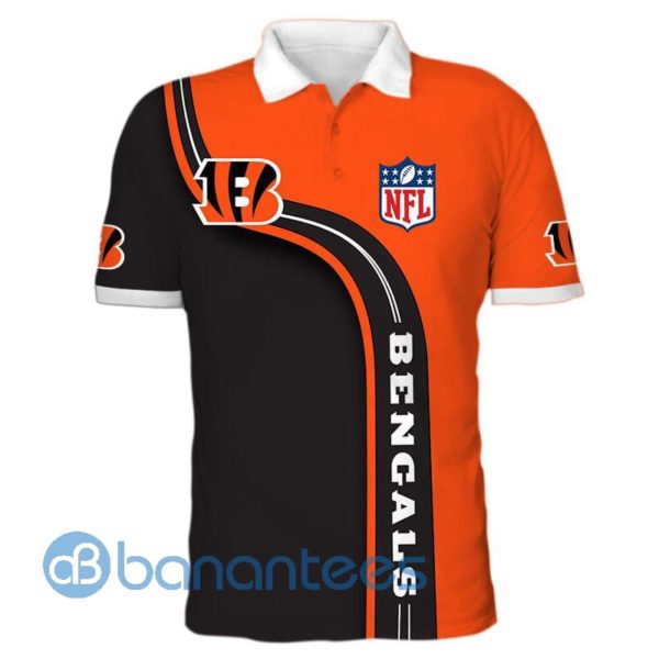 Men's Cincinnati Bengals Full Printed 3D Polo Shirt Product Photo