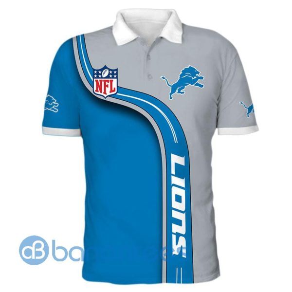 Men's Detroit Lions Full Printed 3D Polo Shirt Product Photo