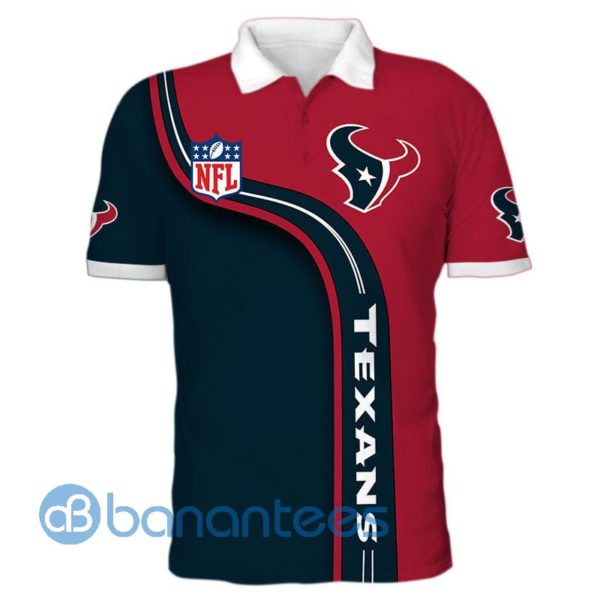 Men's Houston Texans Full Printed 3D Polo Shirt Product Photo