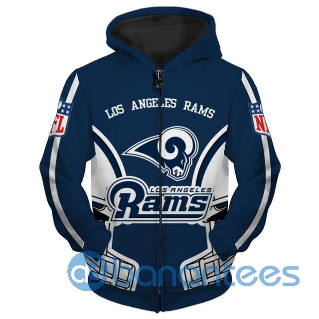 NFL Los Angeles Rams Blue Unisex Hoodie, Zip Hoodie 3D All Over Print For  Fans