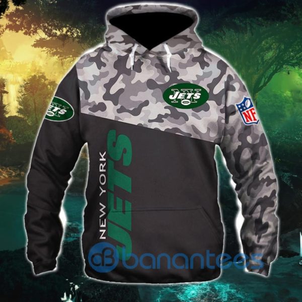 Men's New York Jets All Over Printed 3D Hoodie Zip Hoodie 3D Military Sweatshirt Product Photo