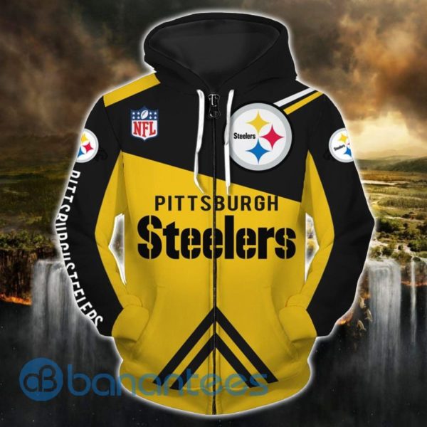 Men's Pittsburgh Steelers All Over Printed 3D Zip Hoodie Product Photo
