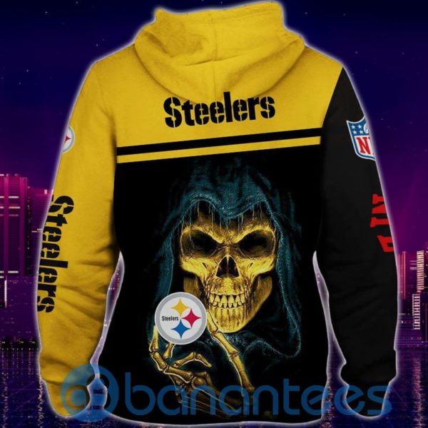 Men's Pittsburgh Steelers Black And Yellow All Over Printed 3D Hoodie Zip Hoodie Product Photo