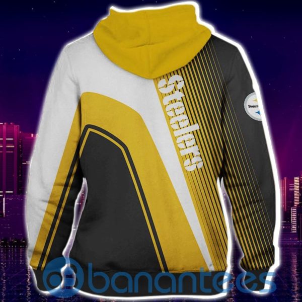 Men's Pittsburgh Steelers White And Yellow All Over Printed 3D Hoodie Zip Hoodie Product Photo