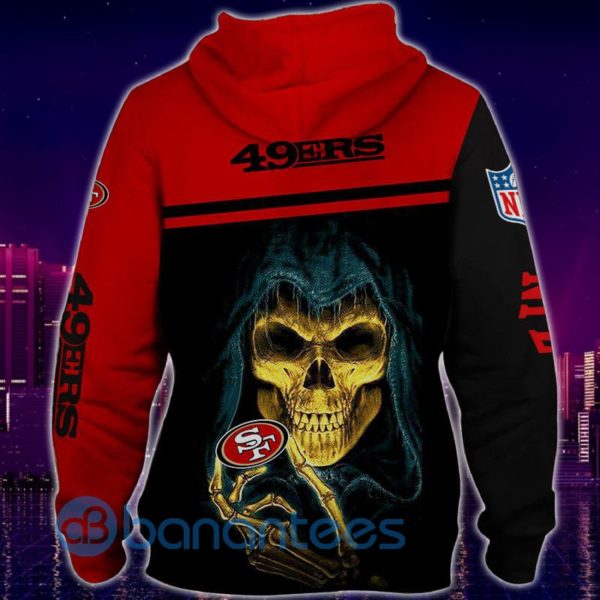 Men's San Francisco 49ers Red And Black All Over Printed 3D Hoodie Zip Hoodie Product Photo
