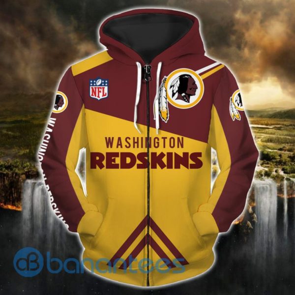 Men's Washington Redskins Hoodies 3D Zip Hoodies Product Photo