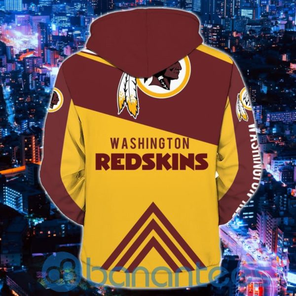 Men's Washington Redskins Hoodies 3D Zip Hoodies Product Photo