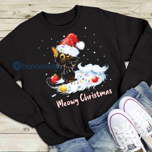 Meowy Christmas Cat Graphic Sweatshirt For Men And Women Product Photo