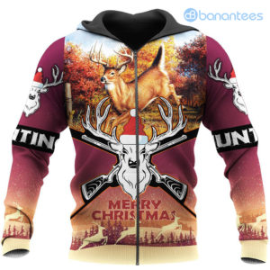 merry christmas deer hunting all over printed 3d shirts 3d zip hoodie black 300x300 image Merry Christmas Deer Hunting All Over Printed 3D Shirts - 3D Zip Hoodie - Black