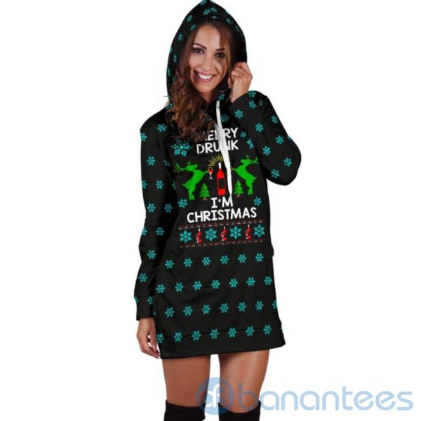 Merry Drunk I?m Christmas Hoodie Dress For Women Product Photo