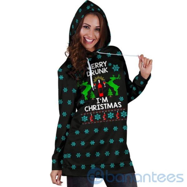 Merry Drunk I?m Christmas Hoodie Dress For Women Product Photo