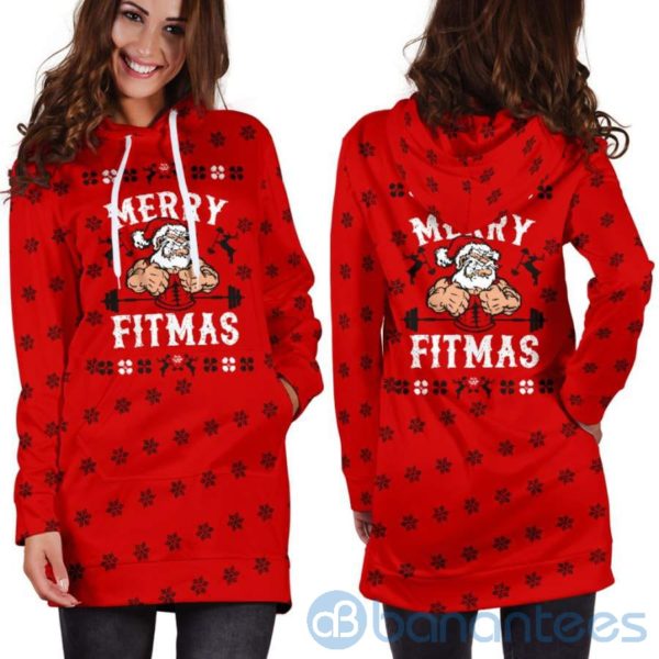 Merry Fitmas Hoodie Dress For Women Product Photo