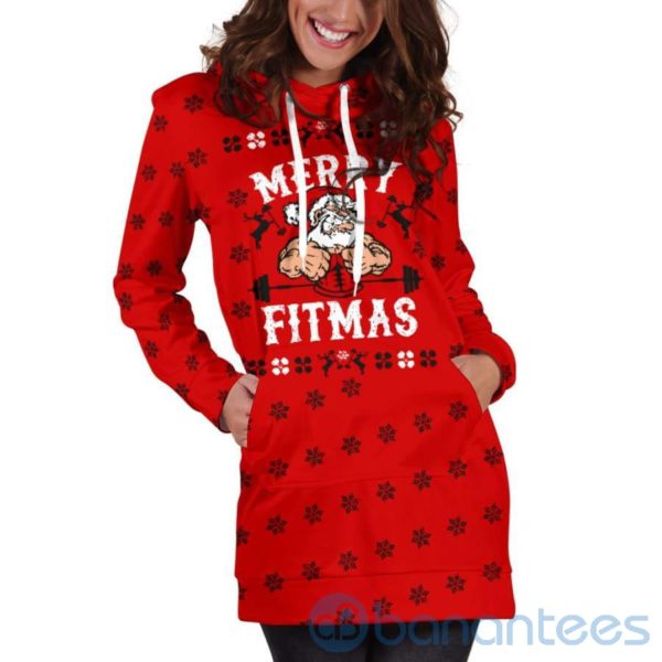 Merry Fitmas Hoodie Dress For Women Product Photo