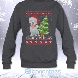 Merry Pitmas Funny Pitbull Dog Lovers Christmas Gift Sweatshirt Product Photo