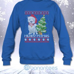 Merry Pitmas Funny Pitbull Dog Lovers Christmas Gift Sweatshirt Product Photo