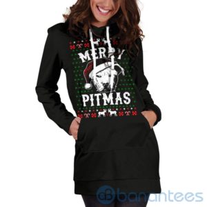 Merry Pitmas Hoodie Dress For Women Product Photo