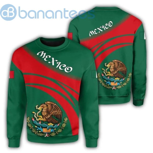 Mexico Coat Of Arms Cricket Style Red And Green All Over Printed 3D Sweatshirt Product Photo
