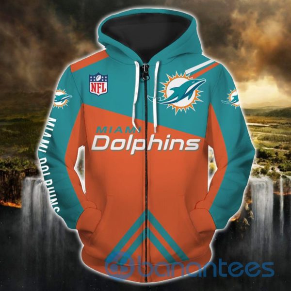 Miami Dolphins All Over Printed Hoodie, Zip Hoodie Gift For Fans Product Photo