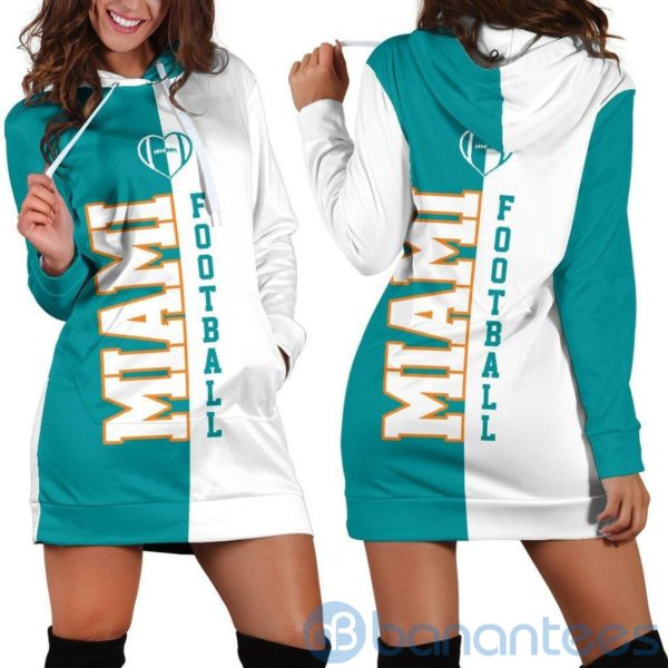 Miami Football Hoodie Dress For Women Product Photo