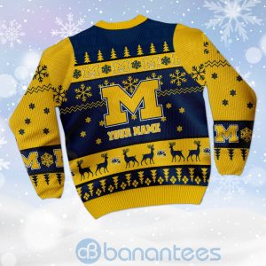 Michigan Wolverines Custom Name Personalized Ugly Christmas 3D Sweater Product Photo