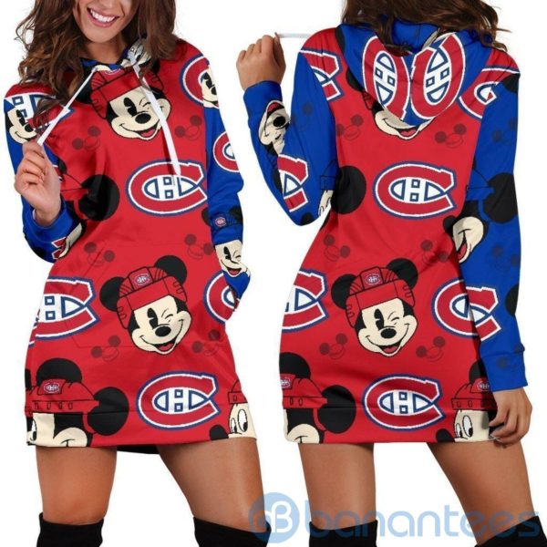 Mickey Montreal Canadiens Hoodie Dress For Women Product Photo