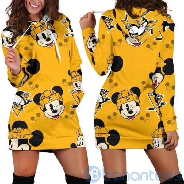 Mickey Pittsburgh Penguins Hoodie Dress For Women Product Photo