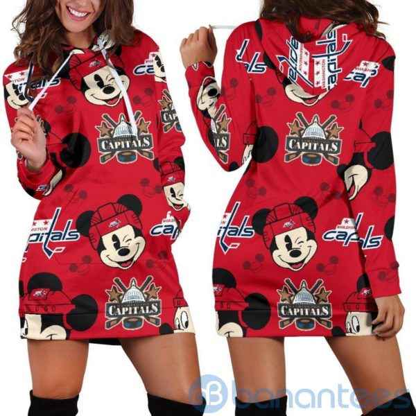 Mickey Washington Capitals Hoodie Dress For Women Product Photo
