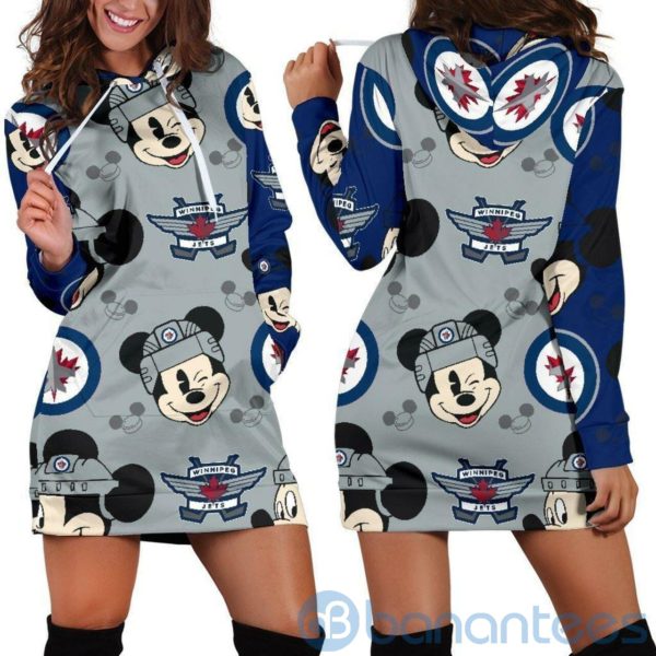 Mickey Winnipeg Jets Hoodie Dress For Women Product Photo