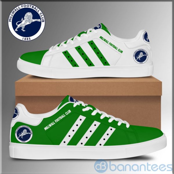 Millwall Football Club White Striped Green Low Top Skate Shoes Product Photo
