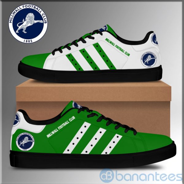 Millwall Football Club White Striped Green Low Top Skate Shoes Product Photo