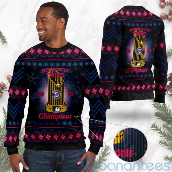 Minnesota Twins World Series Champions Ugly Christmas 3D Sweater Product Photo