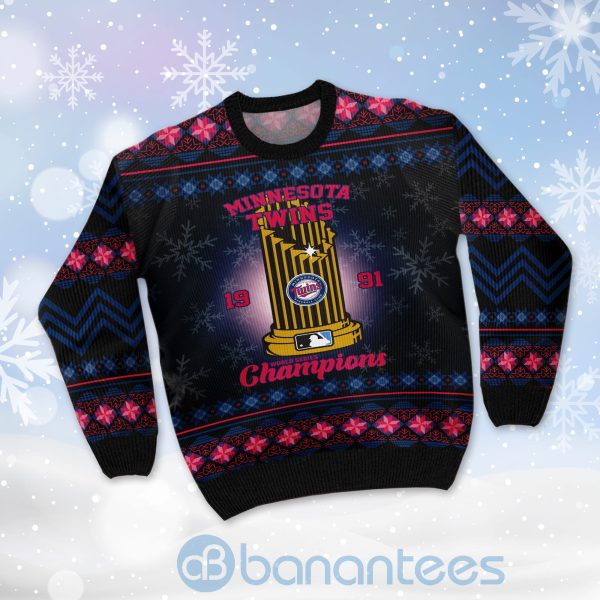 Minnesota Twins World Series Champions Ugly Christmas 3D Sweater Product Photo