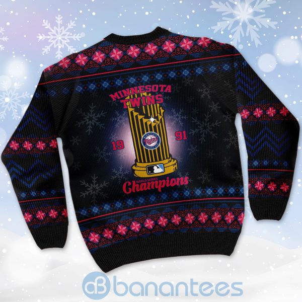 Minnesota Twins World Series Champions Ugly Christmas 3D Sweater Product Photo