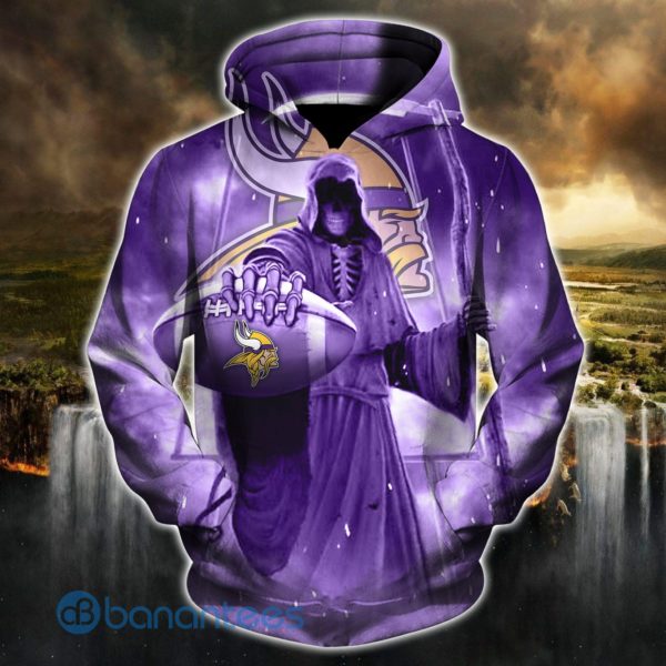 Minnesota Vikings Death Skull Special Design All Over Printed 3D Hoodie Zip Hoodie Product Photo
