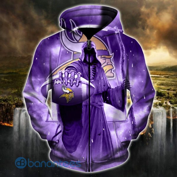 Minnesota Vikings Death Skull Special Design All Over Printed 3D Hoodie Zip Hoodie Product Photo