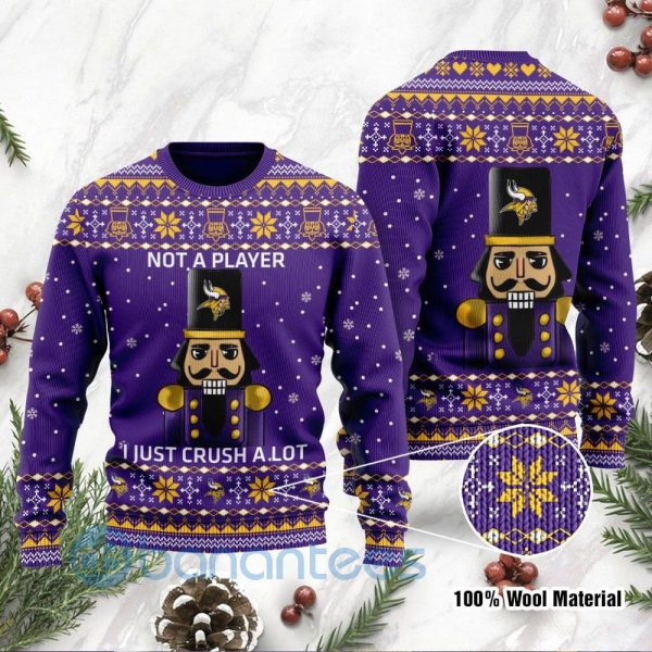 Minnesota Vikings I Am Not A Player I Just Crush Alot Ugly Christmas 3D Sweater Product Photo