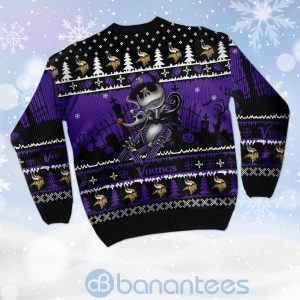 Minnesota Vikings Jack Skellington Halloween Ugly Christmas 3D Sweater Product Photo