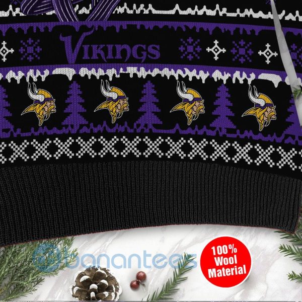 Minnesota Vikings Jack Skellington Halloween Ugly Christmas 3D Sweater Product Photo