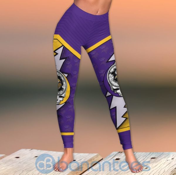 Minnesota Vikings Leggings And Criss Cross Tank Top For Women Product Photo