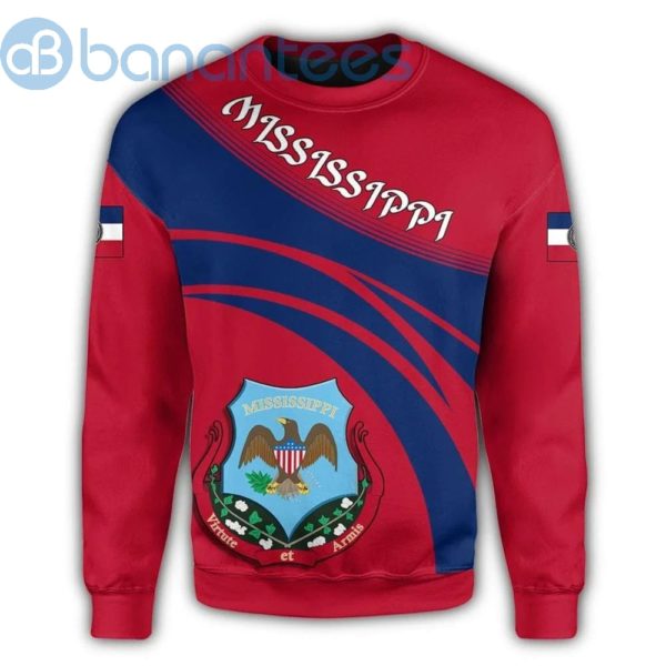 Mississippi Coat Of Arms Cricket Style Red And Blue All Over Printed 3D Sweatshirt Product Photo